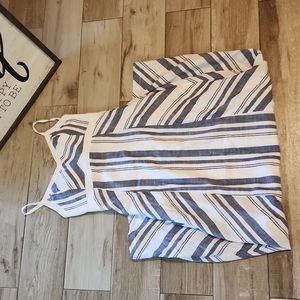 Athleta blue and white stripe Maxi linen dress.
